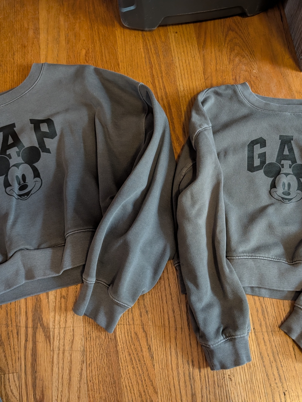 GAP Mickey Graphic Sweatshirt - Charcoal Gray. Mommy And Daughter